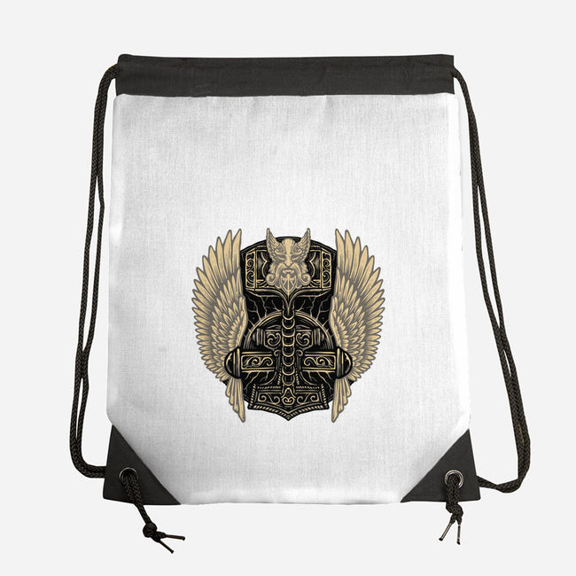 Emblem Of The Hammer-None-Drawstring-Bag-glitchygorilla