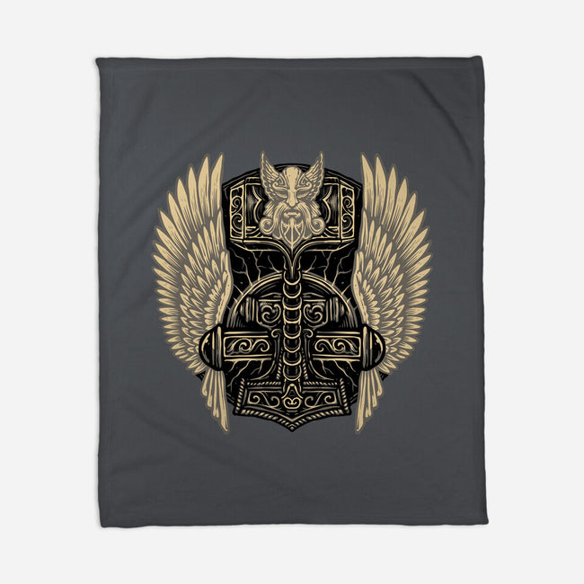 Emblem Of The Hammer-None-Fleece-Blanket-glitchygorilla