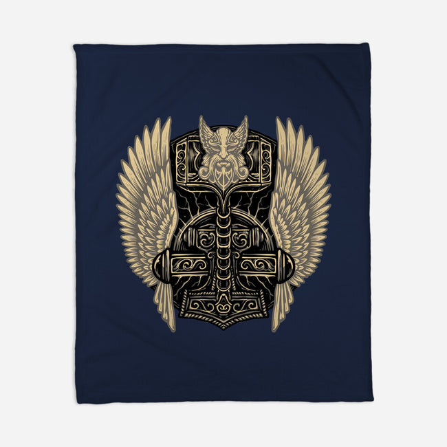 Emblem Of The Hammer-None-Fleece-Blanket-glitchygorilla