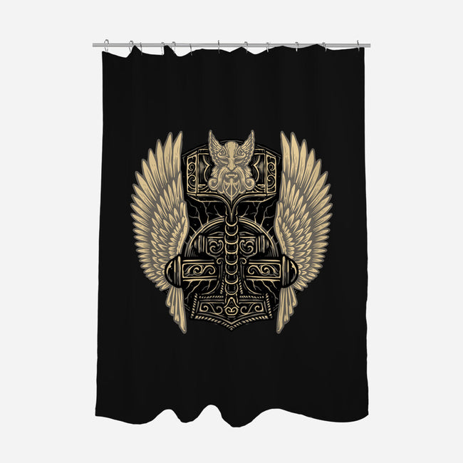 Emblem Of The Hammer-None-Polyester-Shower Curtain-glitchygorilla