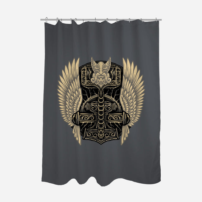 Emblem Of The Hammer-None-Polyester-Shower Curtain-glitchygorilla