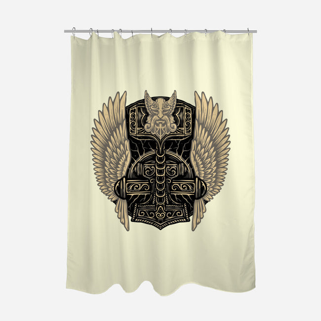 Emblem Of The Hammer-None-Polyester-Shower Curtain-glitchygorilla