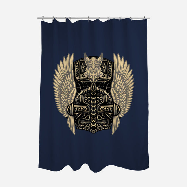 Emblem Of The Hammer-None-Polyester-Shower Curtain-glitchygorilla
