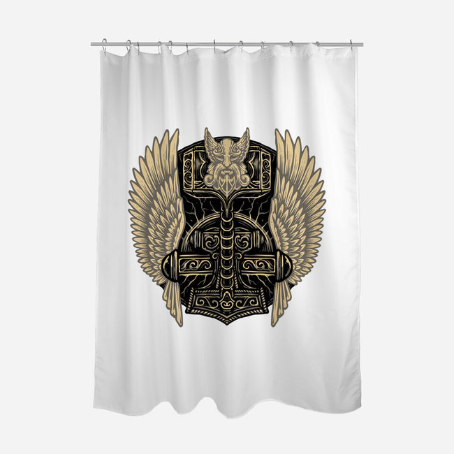 Emblem Of The Hammer-None-Polyester-Shower Curtain-glitchygorilla