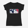 No-Pass League-Womens-V-Neck-Tee-Raffiti