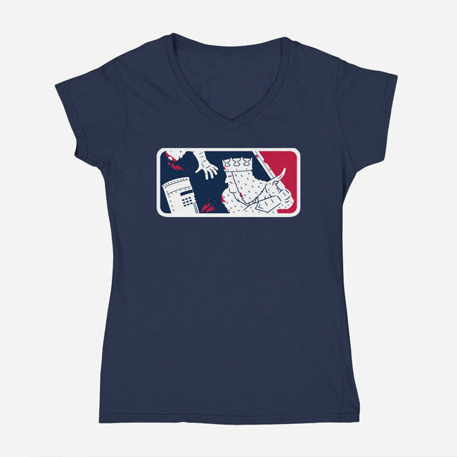 No-Pass League-Womens-V-Neck-Tee-Raffiti