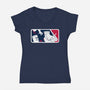 No-Pass League-Womens-V-Neck-Tee-Raffiti