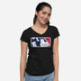No-Pass League-Womens-V-Neck-Tee-Raffiti