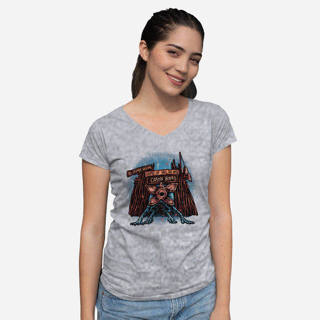 Back To Where It All Began-Womens-V-Neck-Tee-glitchygorilla
