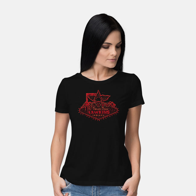 Welcome To Hawkins Indiana-Womens-Basic-Tee-retrodivision