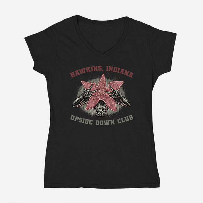 Upside Down Club-Womens-V-Neck-Tee-glitchygorilla