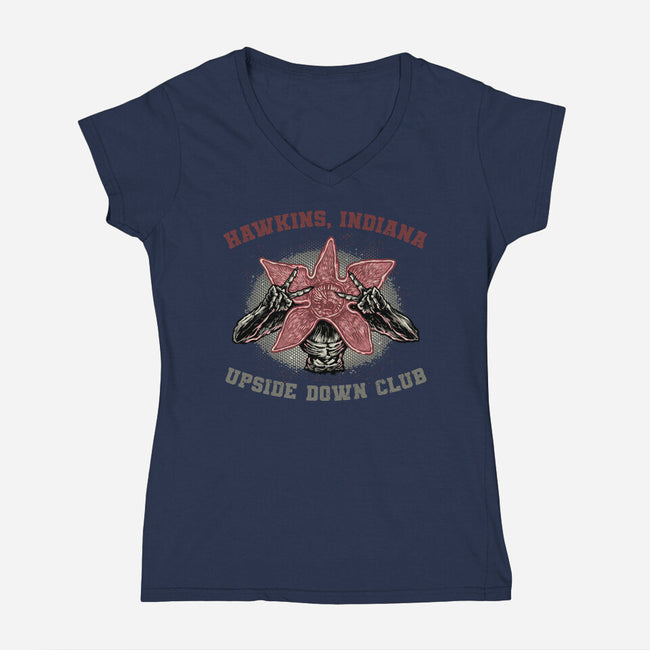 Upside Down Club-Womens-V-Neck-Tee-glitchygorilla