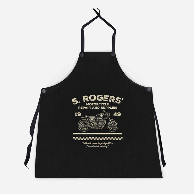 Rogers Motorcycle Repair-Unisex-Kitchen-Apron-glitchygorilla