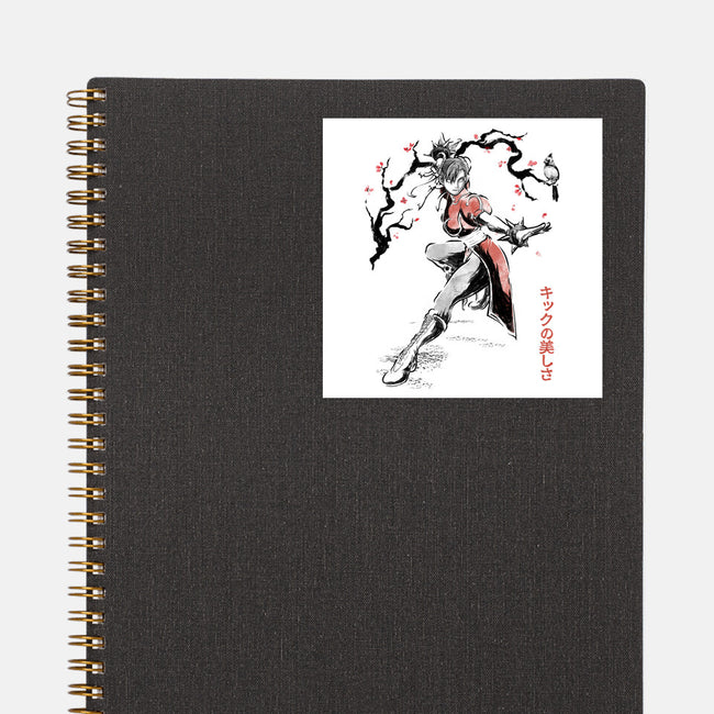 The Kicking Beauty Sumi-E-None-Glossy-Sticker-Astrobot Invention