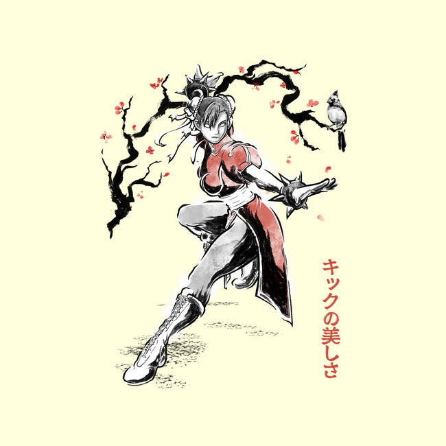 The Kicking Beauty Sumi-E-None-Polyester-Shower Curtain-Astrobot Invention
