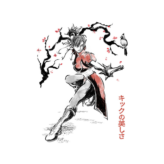 The Kicking Beauty Sumi-E-Unisex-Pullover-Sweatshirt-Astrobot Invention