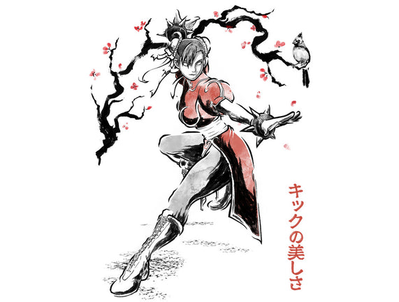 The Kicking Beauty Sumi-E