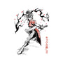 The Kicking Beauty Sumi-E-Womens-V-Neck-Tee-Astrobot Invention