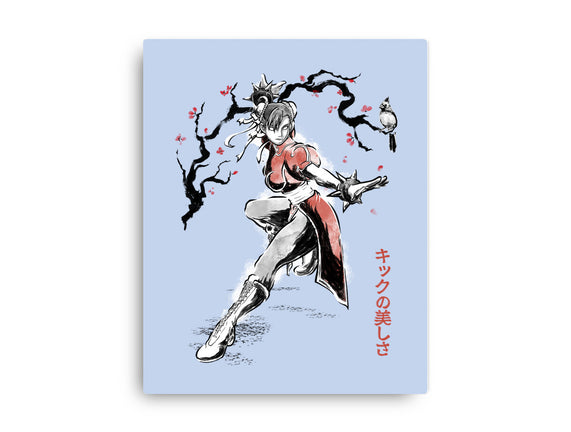 The Kicking Beauty Sumi-E