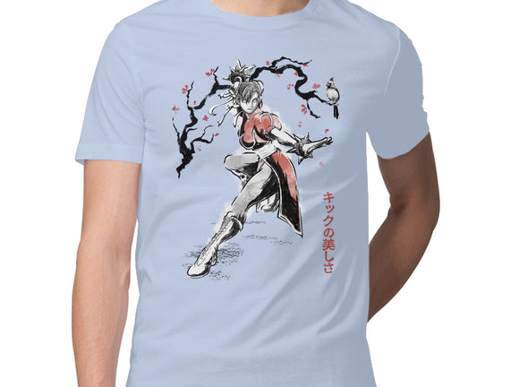 The Kicking Beauty Sumi-E