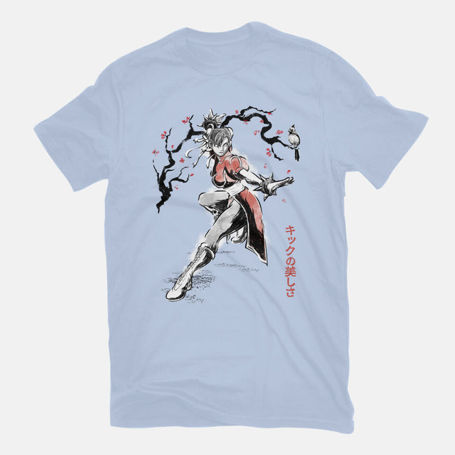 The Kicking Beauty Sumi-E-Womens-Basic-Tee-Astrobot Invention