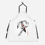 The Kicking Beauty Sumi-E-Unisex-Kitchen-Apron-Astrobot Invention