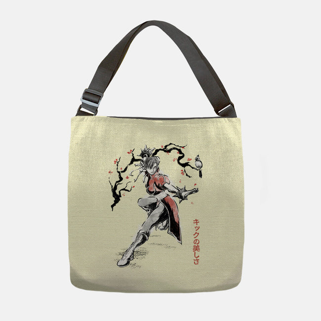 The Kicking Beauty Sumi-E-None-Adjustable Tote-Bag-Astrobot Invention