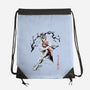 The Kicking Beauty Sumi-E-None-Drawstring-Bag-Astrobot Invention