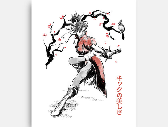 The Kicking Beauty Sumi-E