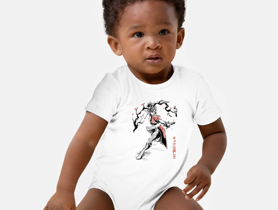 The Kicking Beauty Sumi-E