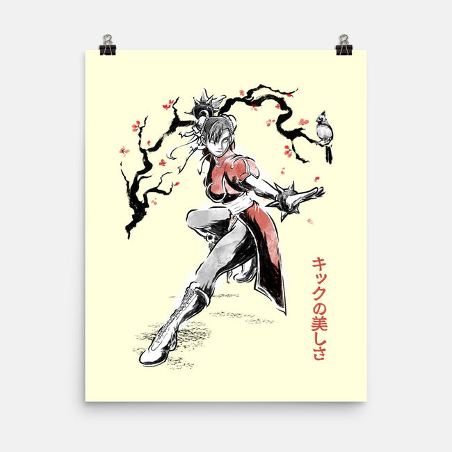 The Kicking Beauty Sumi-E-None-Matte-Poster-Astrobot Invention