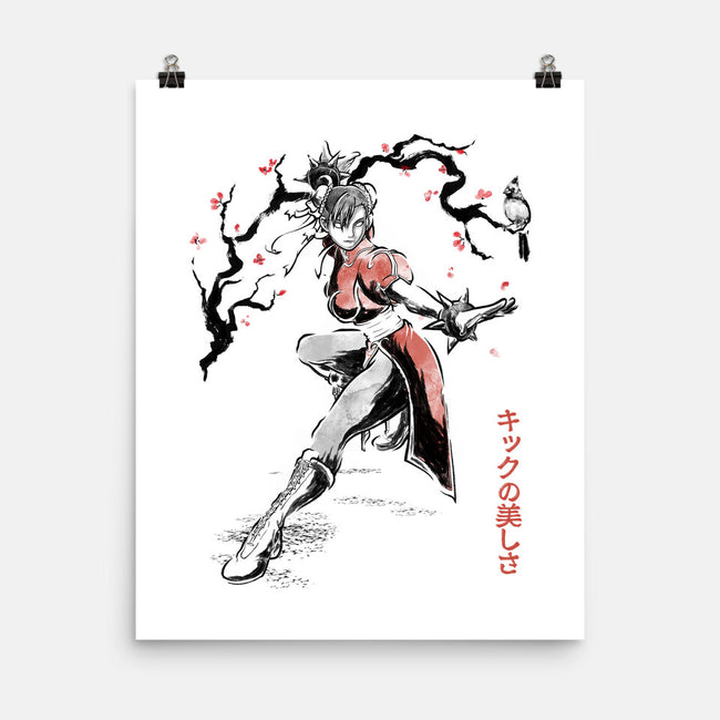 The Kicking Beauty Sumi-E-None-Matte-Poster-Astrobot Invention