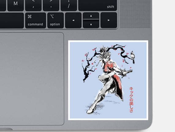 The Kicking Beauty Sumi-E