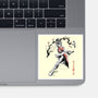The Kicking Beauty Sumi-E-None-Glossy-Sticker-Astrobot Invention