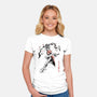 The Kicking Beauty Sumi-E-Womens-Fitted-Tee-Astrobot Invention