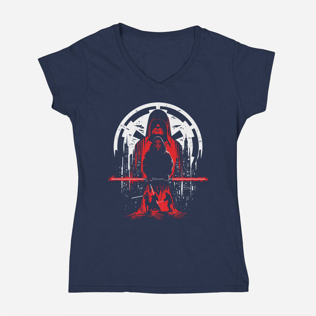 Shadow Lord-Womens-V-Neck-Tee-zascanauta