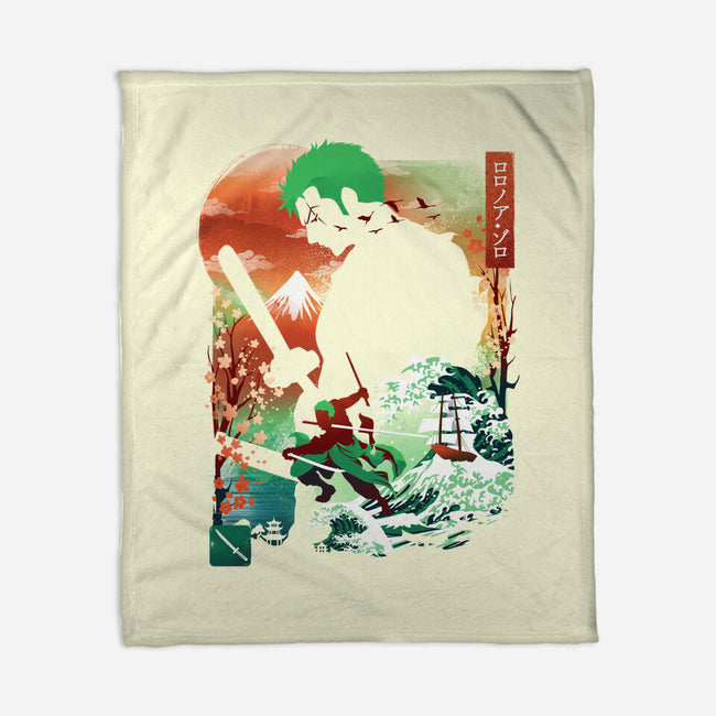 Ukiyo Master Swordman-None-Fleece-Blanket-dandingeroz