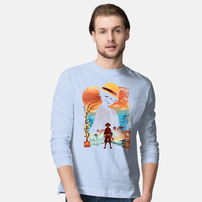 Ukiyo King Pirate-Mens-Long Sleeved-Tee-dandingeroz