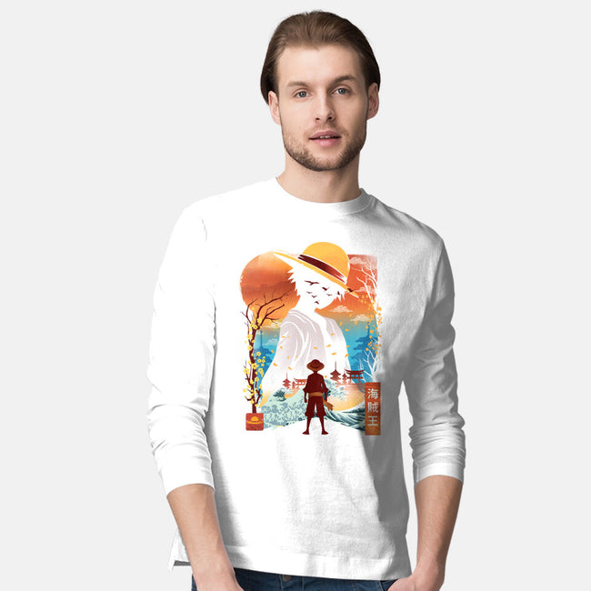 Ukiyo King Pirate-Mens-Long Sleeved-Tee-dandingeroz