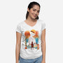 Ukiyo King Pirate-Womens-V-Neck-Tee-dandingeroz