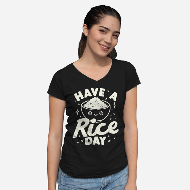 Have A Rice Day-Womens-V-Neck-Tee-tobefonseca