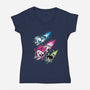 Super Color Girls-Womens-V-Neck-Tee-nickzzarto