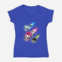 Super Color Girls-Womens-V-Neck-Tee-nickzzarto