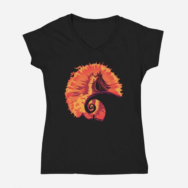 Nightmare Before Conquest-Womens-V-Neck-Tee-rmatix