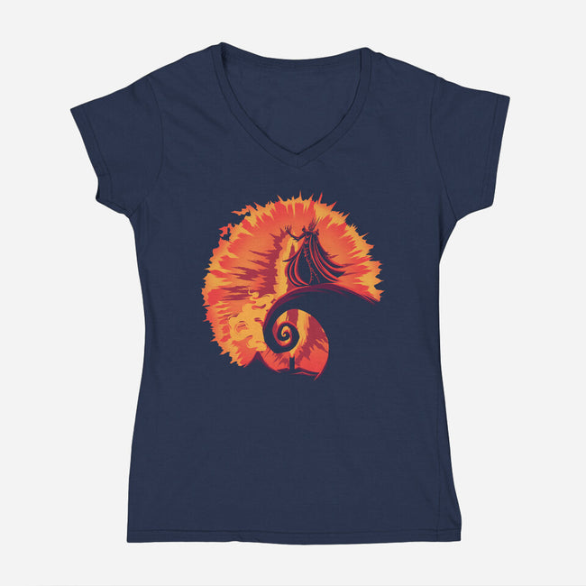 Nightmare Before Conquest-Womens-V-Neck-Tee-rmatix