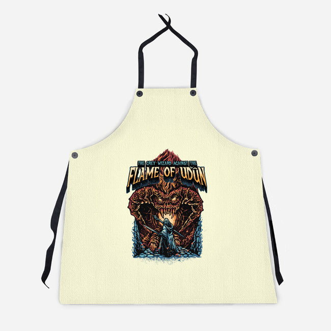 Wizard Against The Flame-Unisex-Kitchen-Apron-glitchygorilla