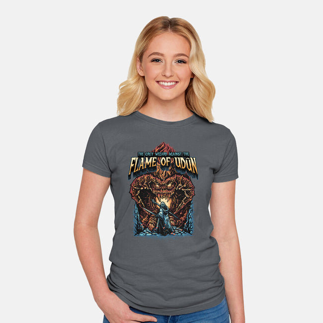 Wizard Against The Flame-Womens-Fitted-Tee-glitchygorilla
