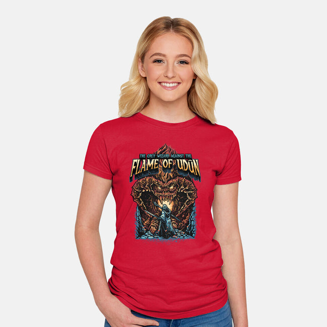 Wizard Against The Flame-Womens-Fitted-Tee-glitchygorilla