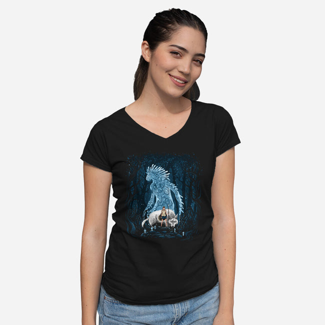 The Princess In The Forest-Womens-V-Neck-Tee-zascanauta