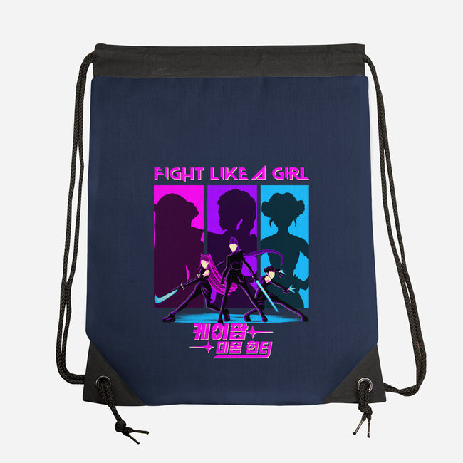 Fighter Girl-None-Drawstring-Bag-rmatix